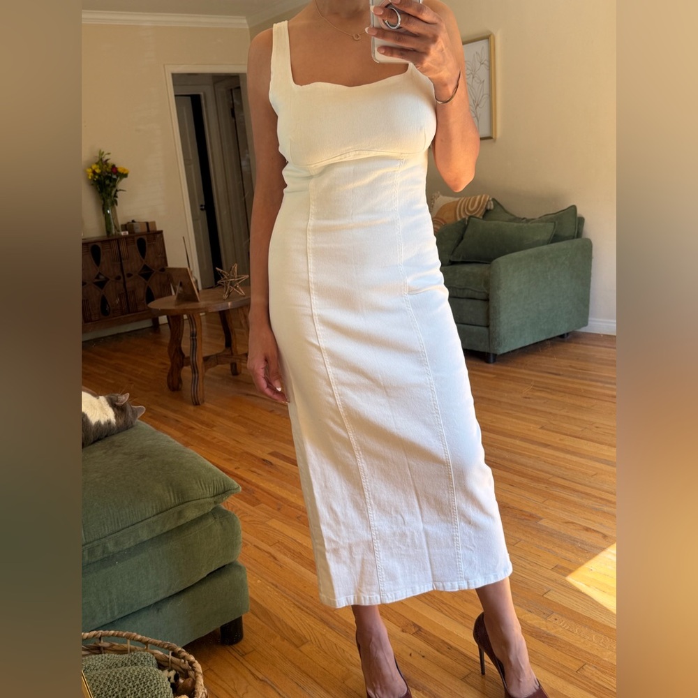 Lulu's Cream Midi Skirt